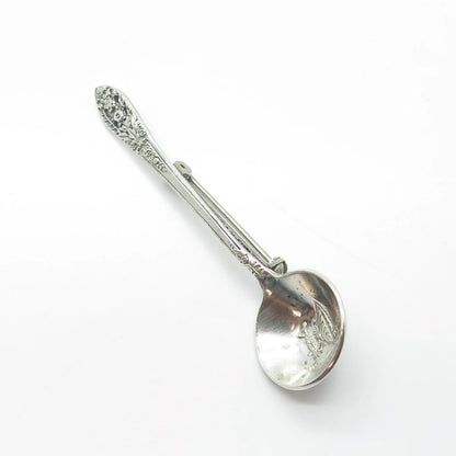 925 Sterling Silver Antique Art Deco 1949 FINE ARTS Crown Princess Pin Brooch