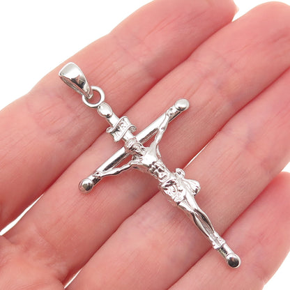 925 Sterling Silver Vintage Crucifix Cross Religious Charm Pendant