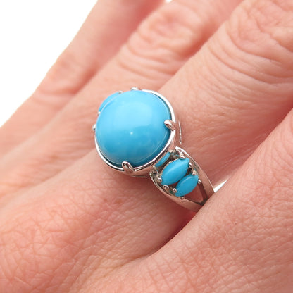 925 Sterling Silver Real Sleeping Beauty Turquoise Ring Size 8