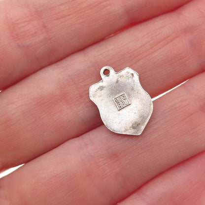 Fritz Reu & Co. 800 Silver Vintage Enamel Herford Mini Charm Pendant