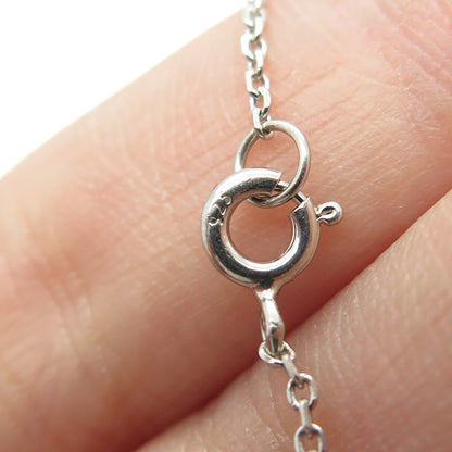 925 Sterling Silver Real Round-Cut Diamond "MOM" Cable Chain Necklace 18"