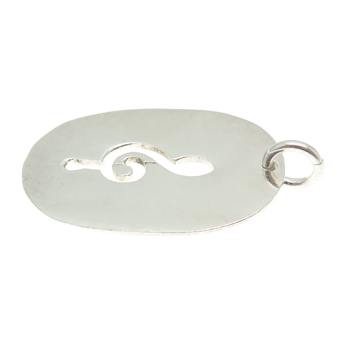 NALDO 925 Sterling Silver Vintage Treble Clef Tag Pendant
