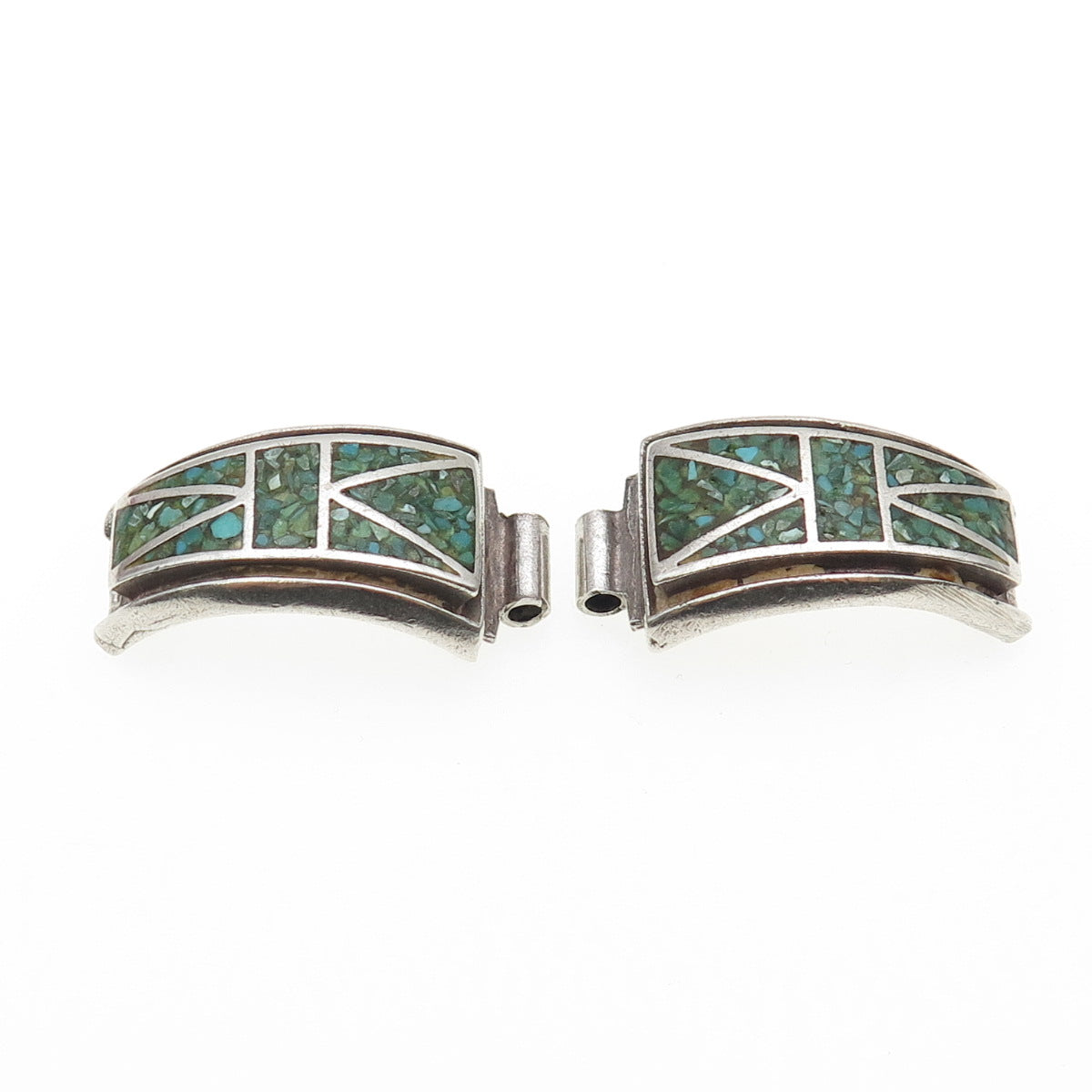 Old Pawn 925 Sterling Silver Vintage Southwestern Turquoise Inlay Watch Band