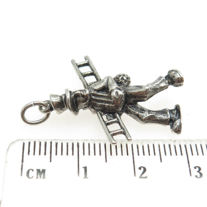 800 Silver Antique Art Deco Chimney Sweep Charm Pendant