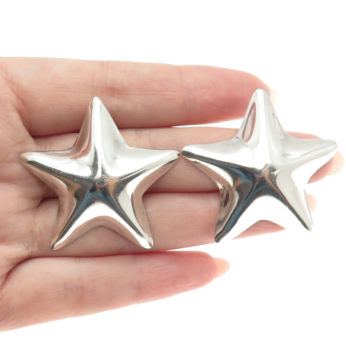 925 Sterling Silver Vintage Mexico Star Earrings