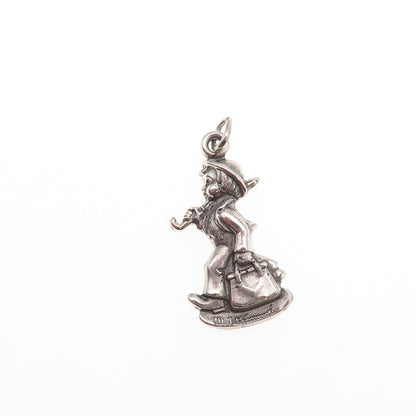 Goebel 925 Sterling Silver Vintage 1990 Merry Wanderer M.I. Hummel Mini Pendant