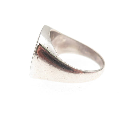 925 Sterling Silver Vintage Real Black Onyx Signet Oxidized Ring Size 6.25