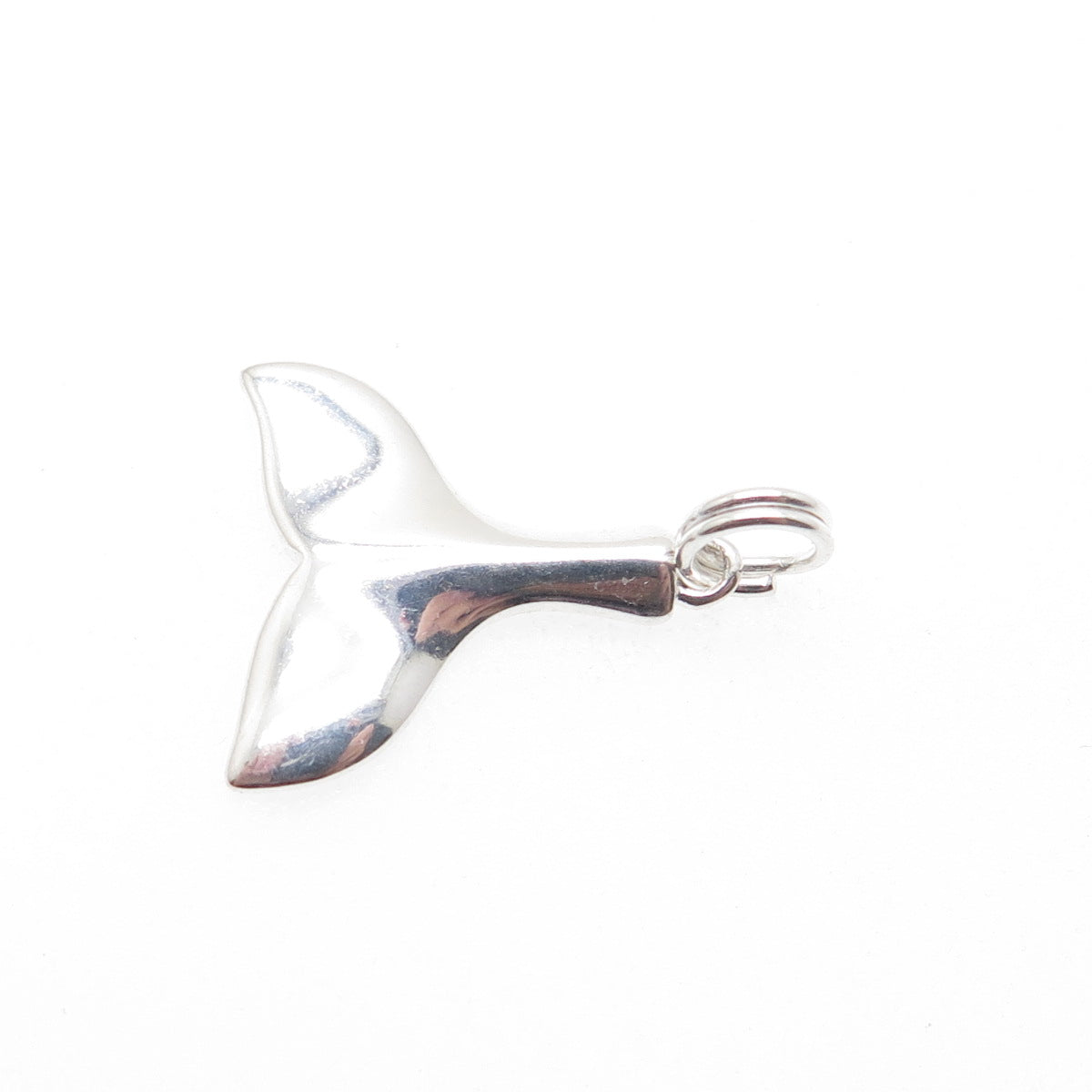 925 Sterling Silver Vintage Whale Tale Minimalist Charm Pendant