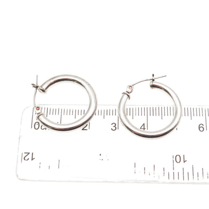 925 Sterling Silver Tube Hoop Earrings