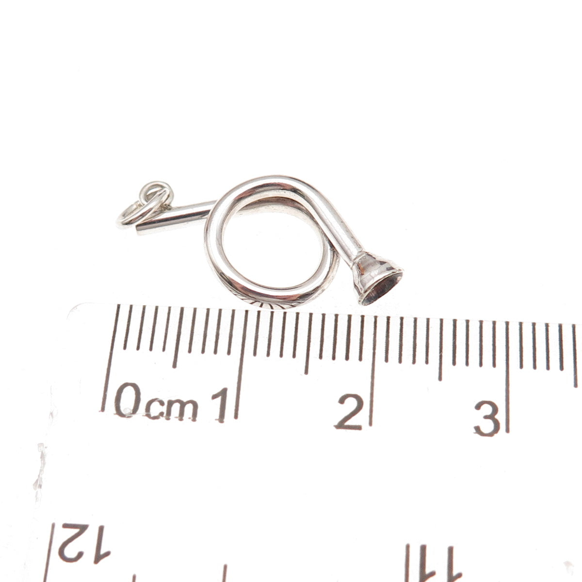 925 Sterling Silver Vintage Musical Horn Charm Pendant