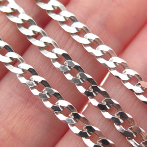 925 Sterling Silver Italy Cuban Chain Necklace 16"