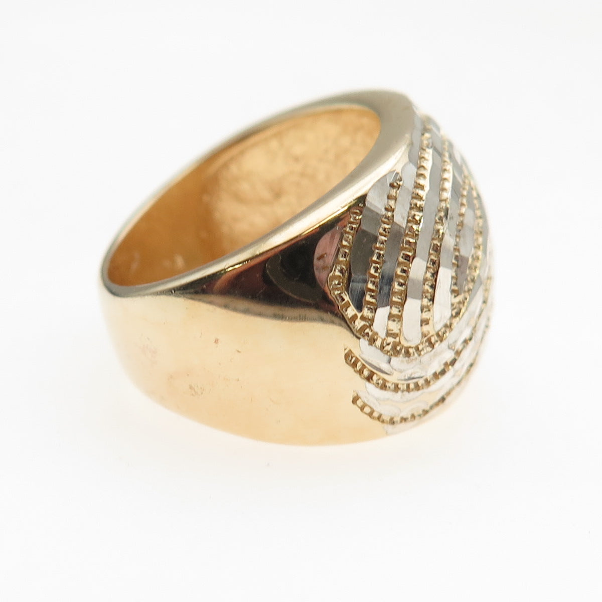 Chateau D’Argent 925 Sterling Silver 2-Tone Modernist Ring Size 6.25