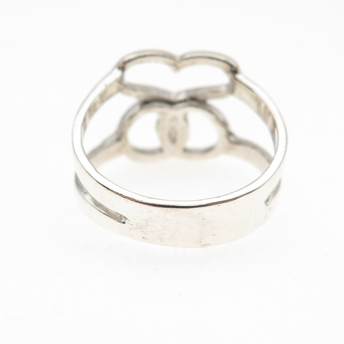 925 Sterling Silver Vintage Star of David Heart Ring Size 7.5