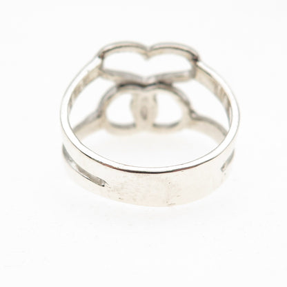 925 Sterling Silver Vintage Star of David Heart Ring Size 7.5