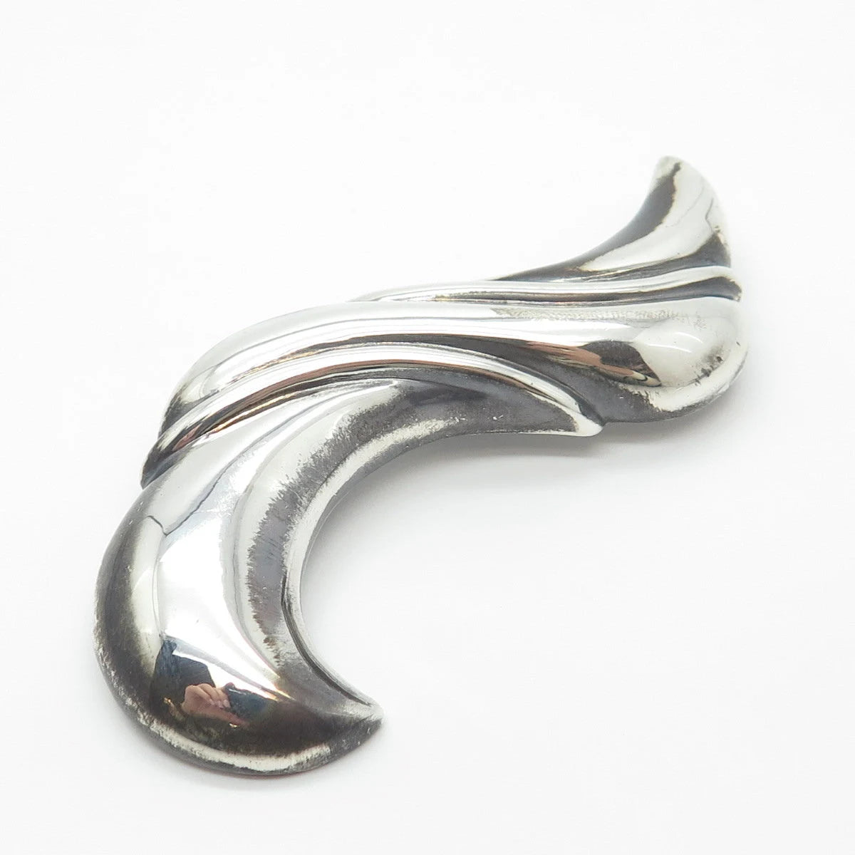 925 Sterling Silver Vintage Sunstone Imports Modernist Pin Brooch