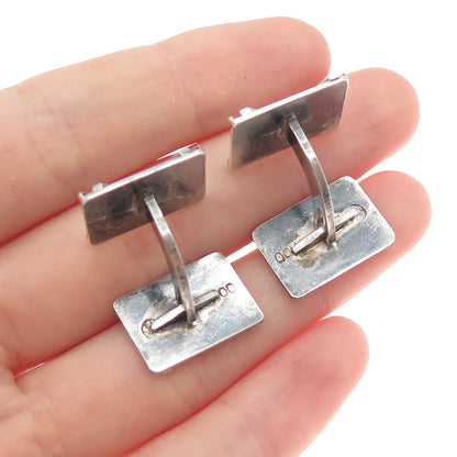800 Silver Vintage Modernist Arrow Oxidized Cufflinks