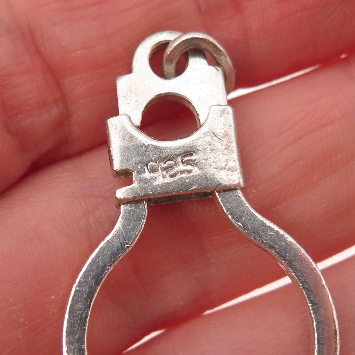 925 Sterling Silver Vintage Carabiner Key Ring Holder