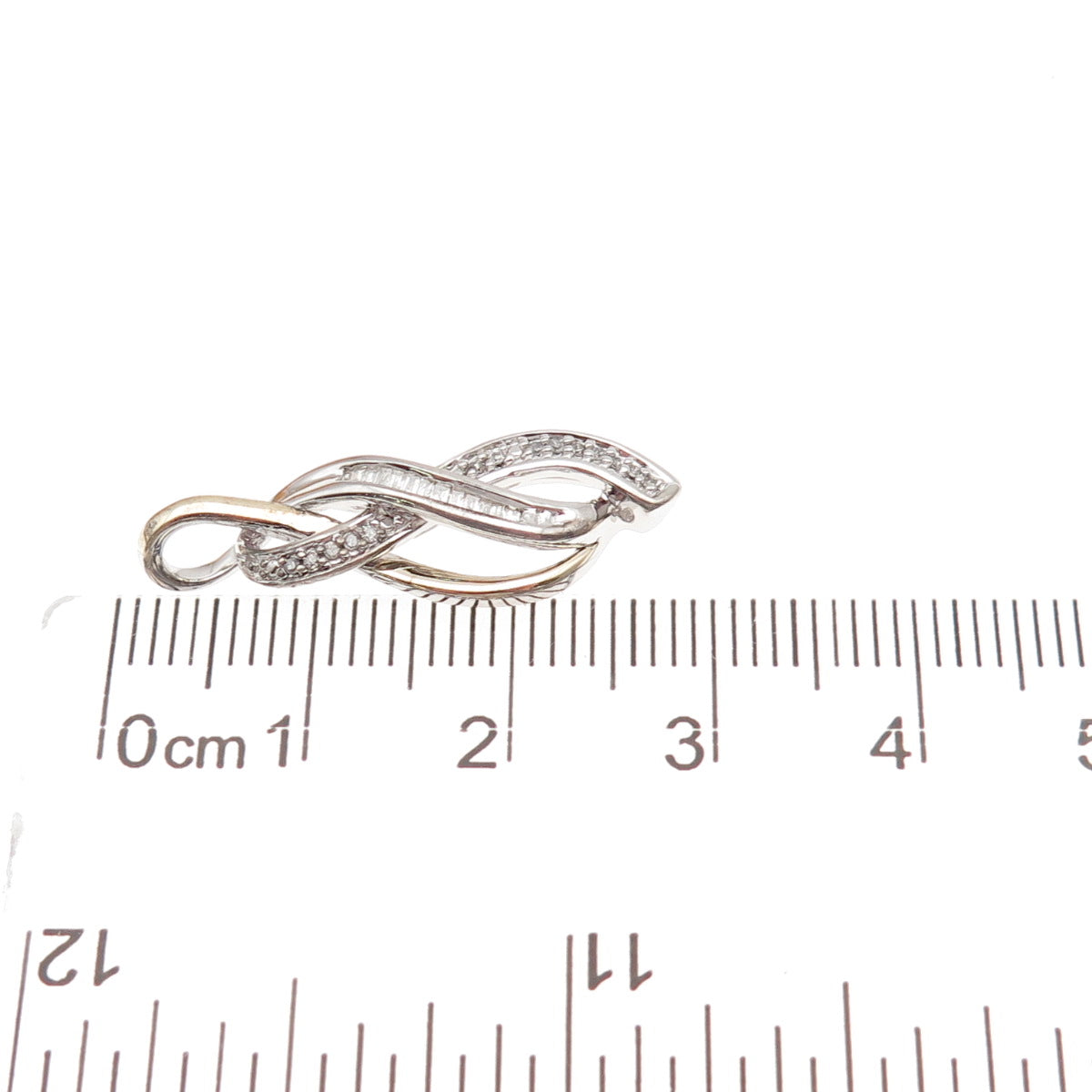 Sun 925 Sterling Silver 14K Gold Real Diamond Infinity Charm Pendant