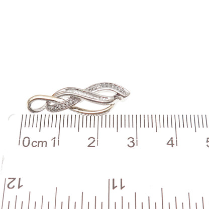 Sun 925 Sterling Silver 14K Gold Real Diamond Infinity Charm Pendant
