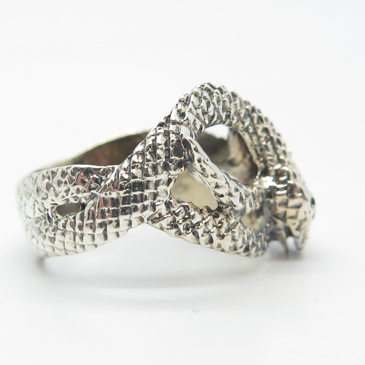 925 Sterling Silver Vintage Wrapped Snake Ring 8.25