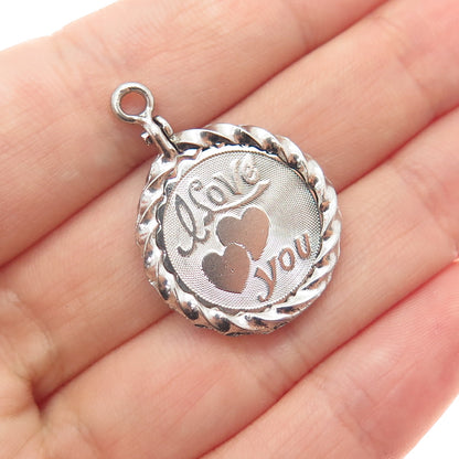 SPENCER CO. 925 Sterling Silver Vintage I Love You Charm Pendant