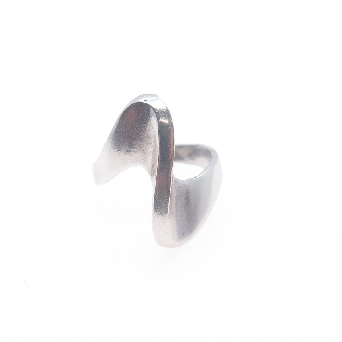 925 Sterling Silver Vintage Italy Modernist Wavy Ring Size 5.75