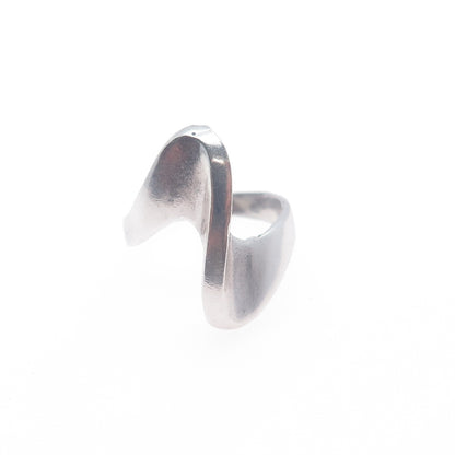 925 Sterling Silver Vintage Italy Modernist Wavy Ring Size 5.75