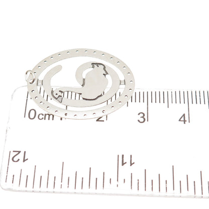 925 Sterling Silver Vintage Number 6 Duck Charm Pendant