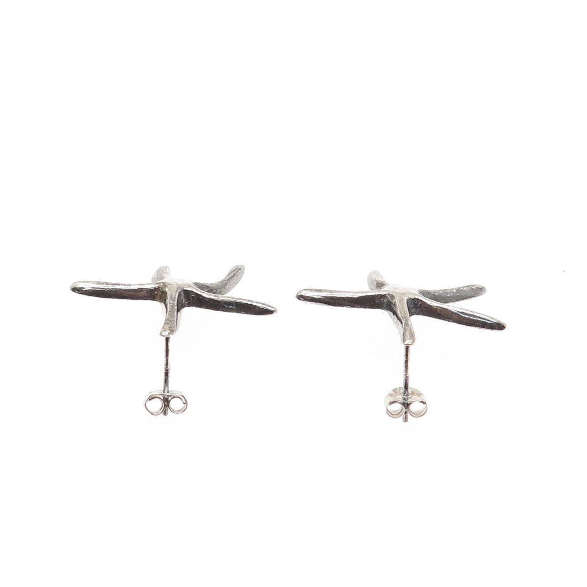 925 Sterling Silver Vintage Starfish Oxidized Earrings