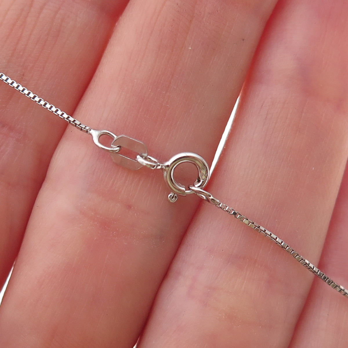 925 Sterling Silver Real Diamond & Amethyst Infinity Box Chain Necklace 18"