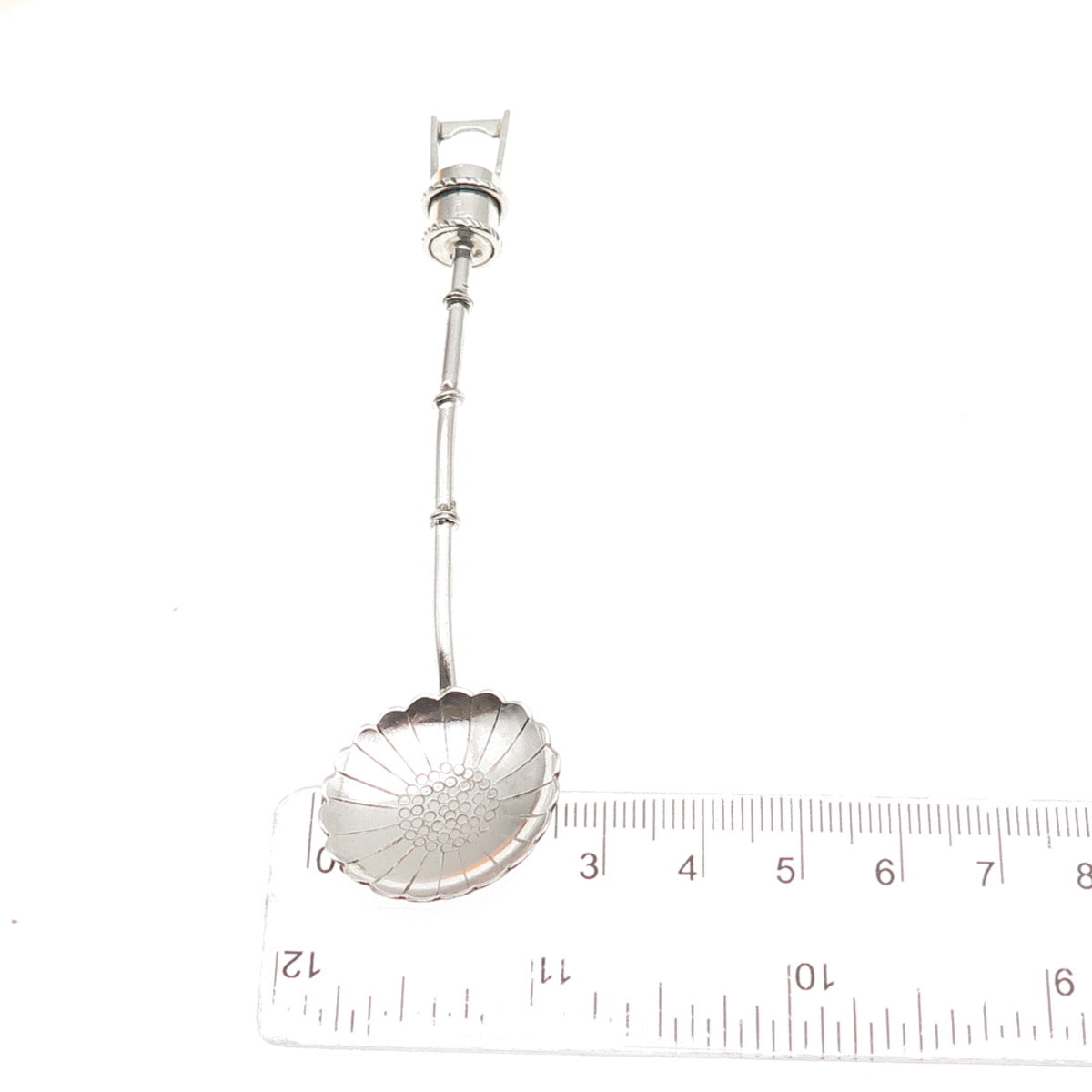 950 Silver Antique Japan Water Well Bucket Coffee Spoon