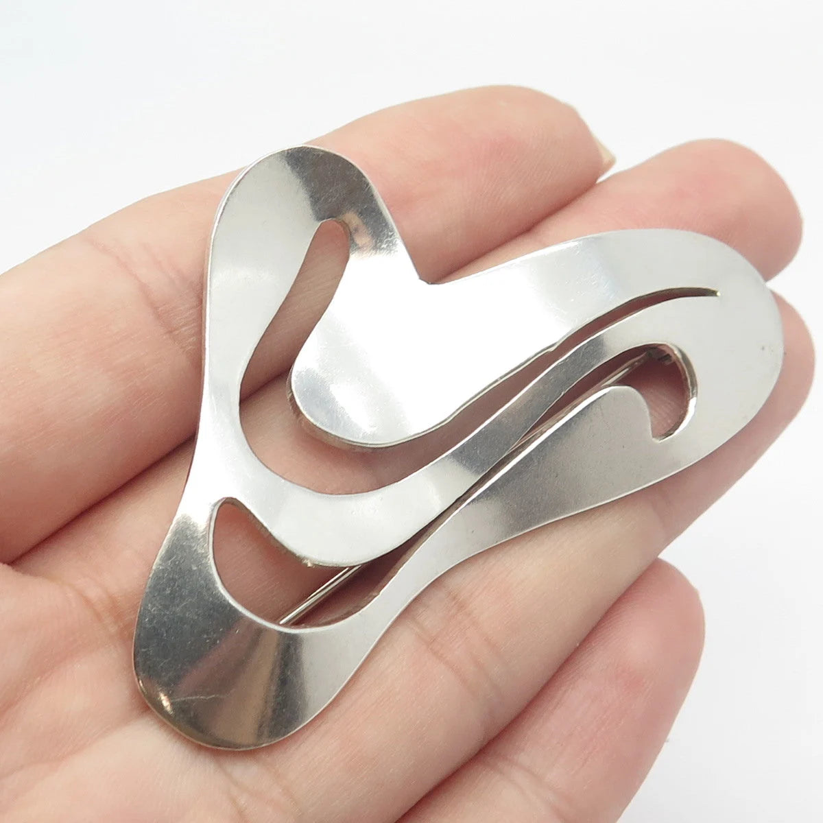 925 Sterling Silver Vintage Mexico Modernist Pin Brooch