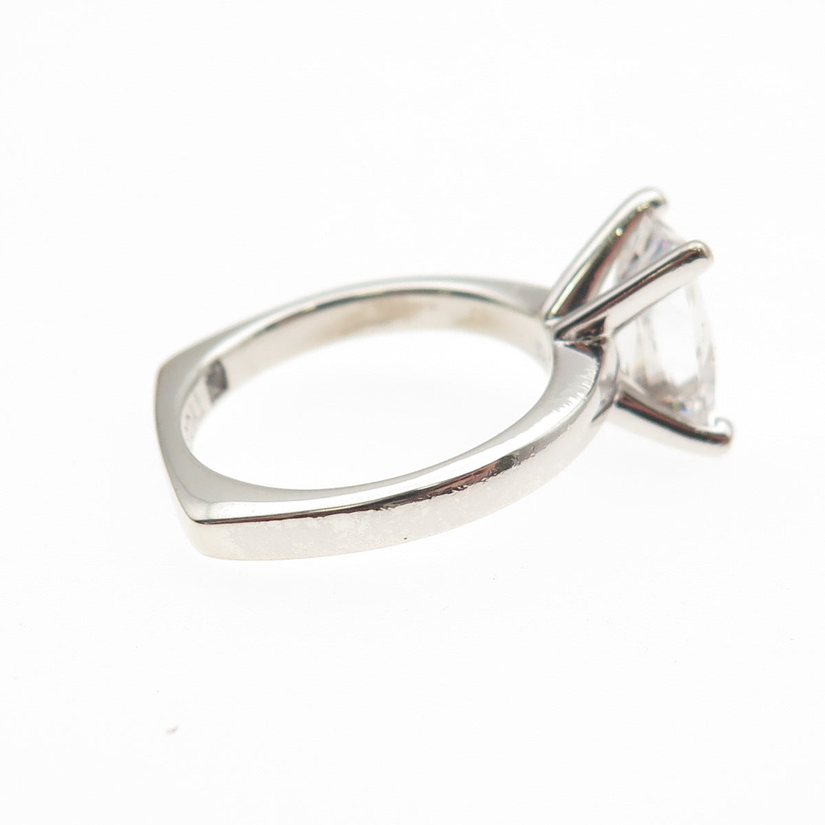 TYCOON 925 Sterling Silver C Z Engagement Ring Size 5.25