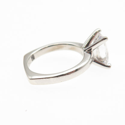 TYCOON 925 Sterling Silver C Z Engagement Ring Size 5.25
