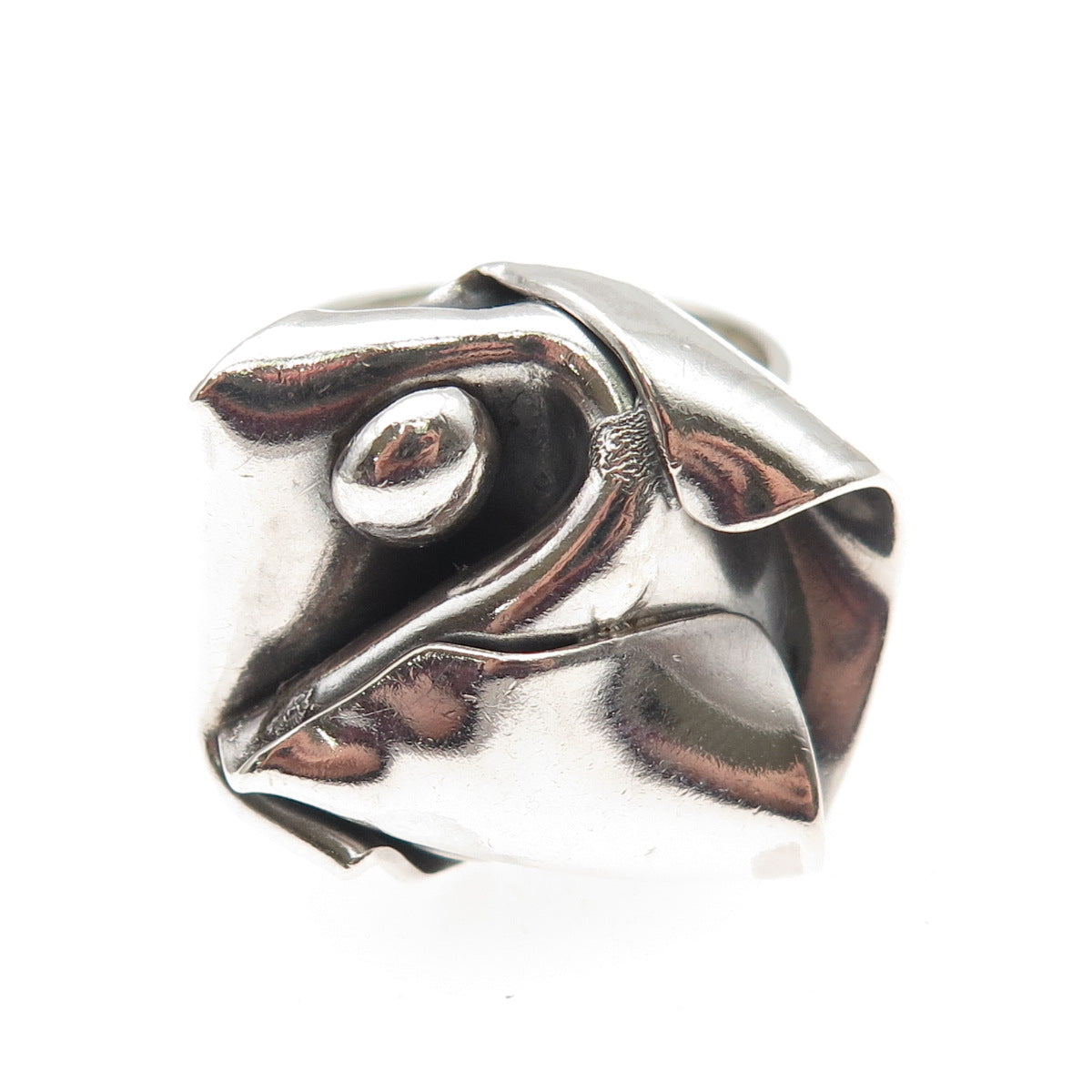 BOM Iceland 925 Sterling Silver Vintage Modernist Oxidized Ring Size 9