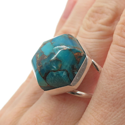 JAY KinG DESERT ROSE Sterling Silver Vintage Real Mohave Turquoise Ring Size 9
