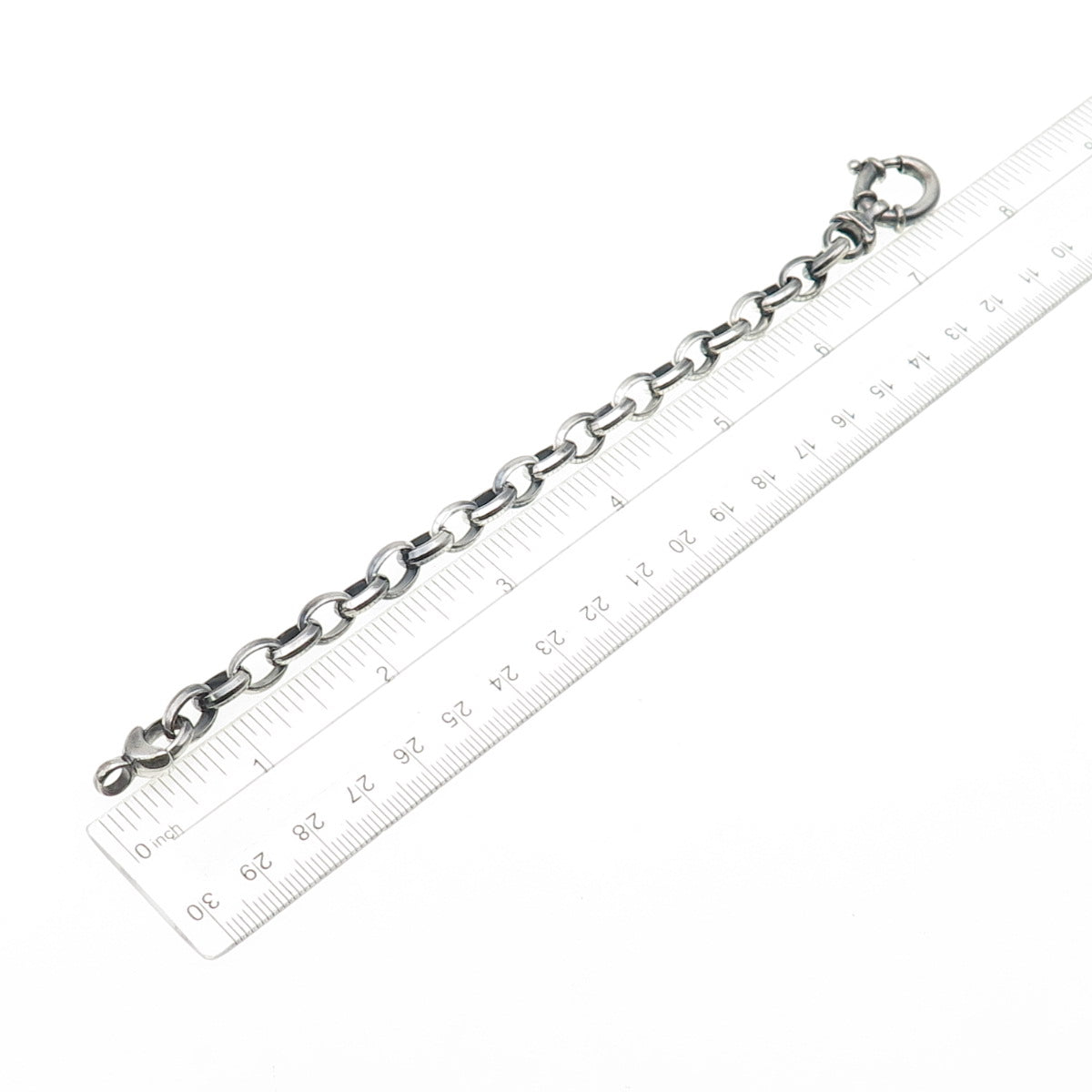 MILOR 925 Sterling Silver Vintage Italy Oval Link Oxidized Bracelet 7"