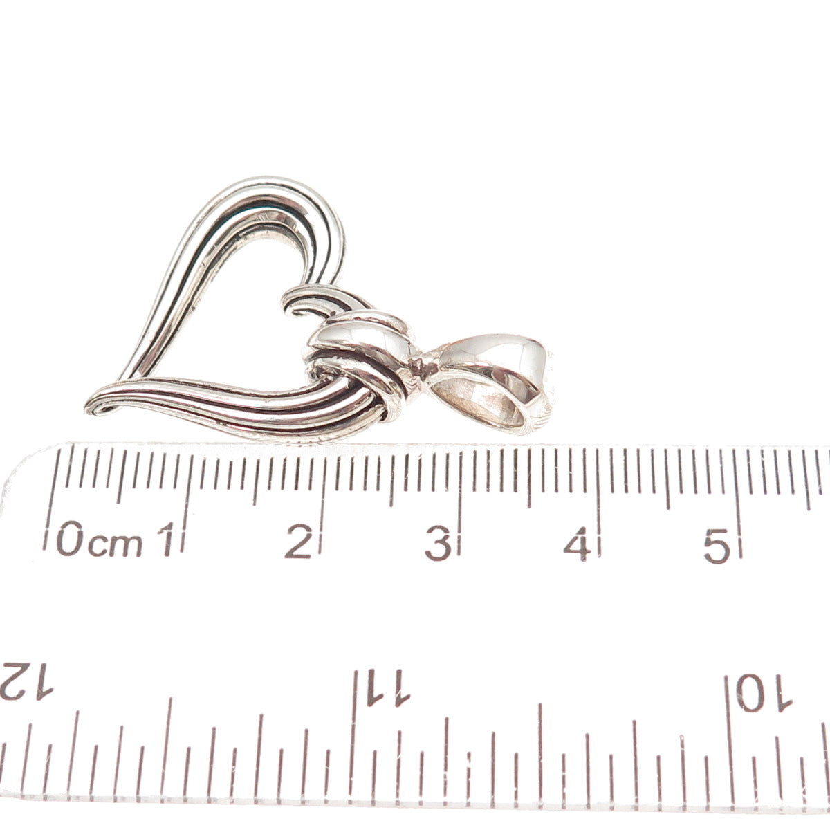 Lagos 925 Sterling Silver Vintage Heart Oxidized Charm Pendant