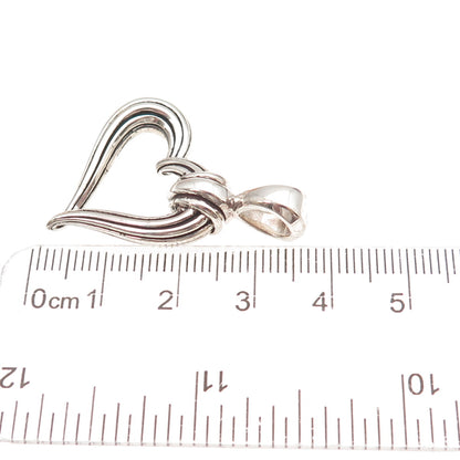 Lagos 925 Sterling Silver Vintage Heart Oxidized Charm Pendant
