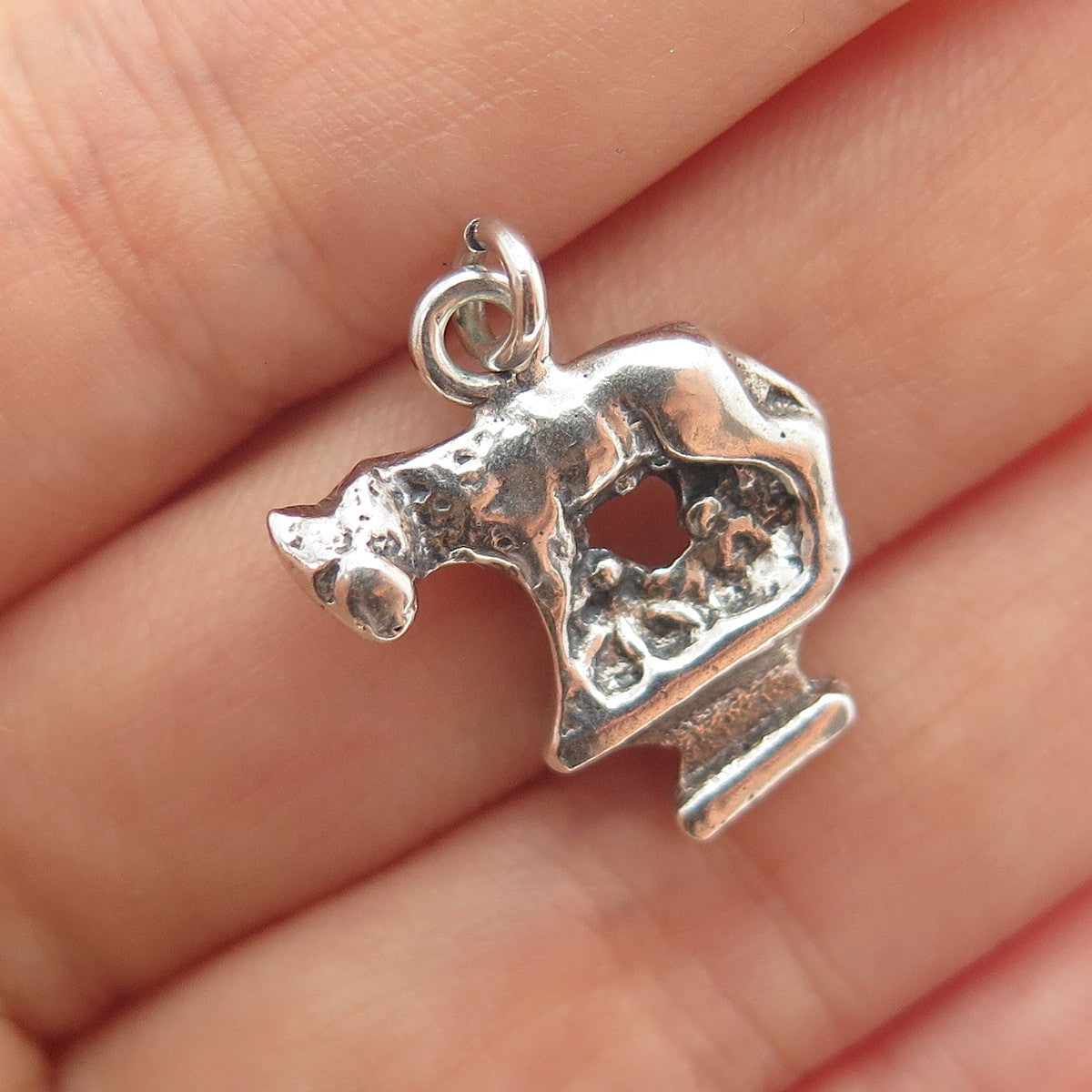 925 Sterling Silver Antique Wolf Romulus & Remus Minimalist Charm Pendant