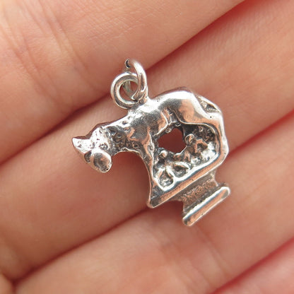 925 Sterling Silver Antique Wolf Romulus & Remus Minimalist Charm Pendant