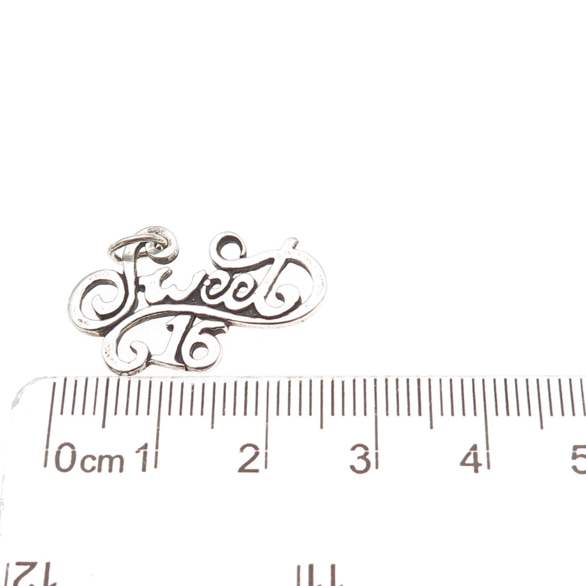 Sunwest 925 Sterling Silver Vintage Sweet 16 Oxidized Charm Pendant