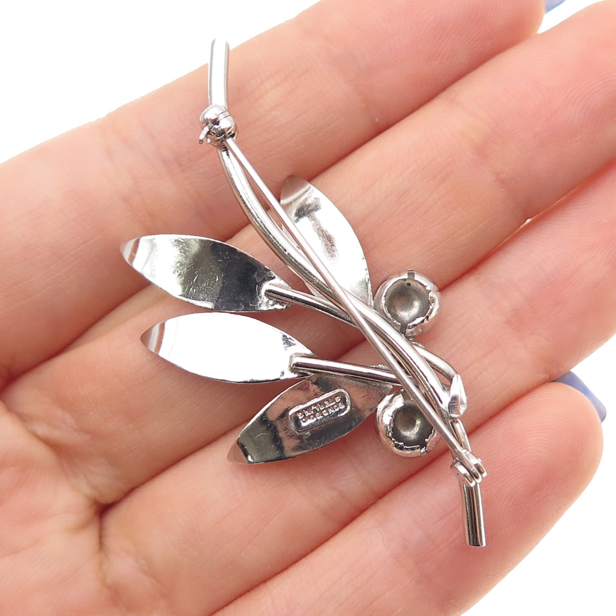 BOND BOYD 925 Sterling Silver Antique Art Deco Floral Pin Brooch