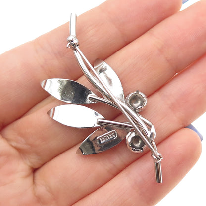 BOND BOYD 925 Sterling Silver Antique Art Deco Floral Pin Brooch