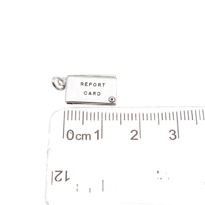 925 Sterling Silver Antique You're Tops Report Card Envelope Mini Slide Pendant