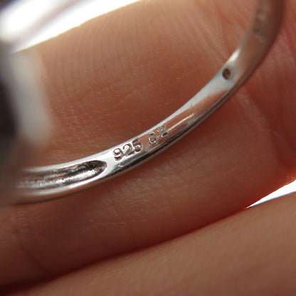 SAI 925 Sterling Silver Round-Cut C Z Letter O Interlocked Ring Size 7