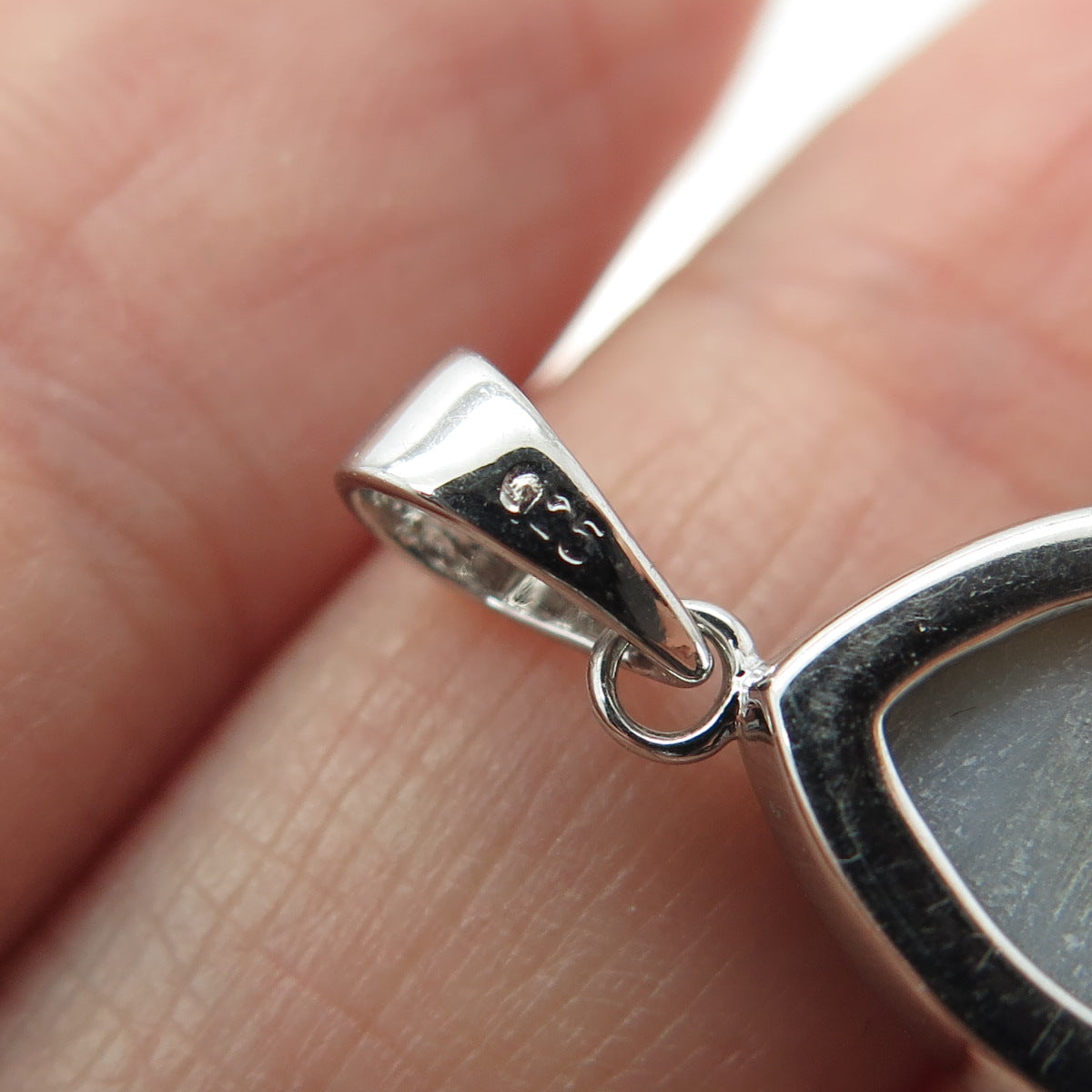 925 Sterling Silver Real Druzy Teardrop Pendant