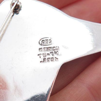 LATON 925 Sterling Silver 2-Tone Vintage Mexico Modernist Pin Brooch