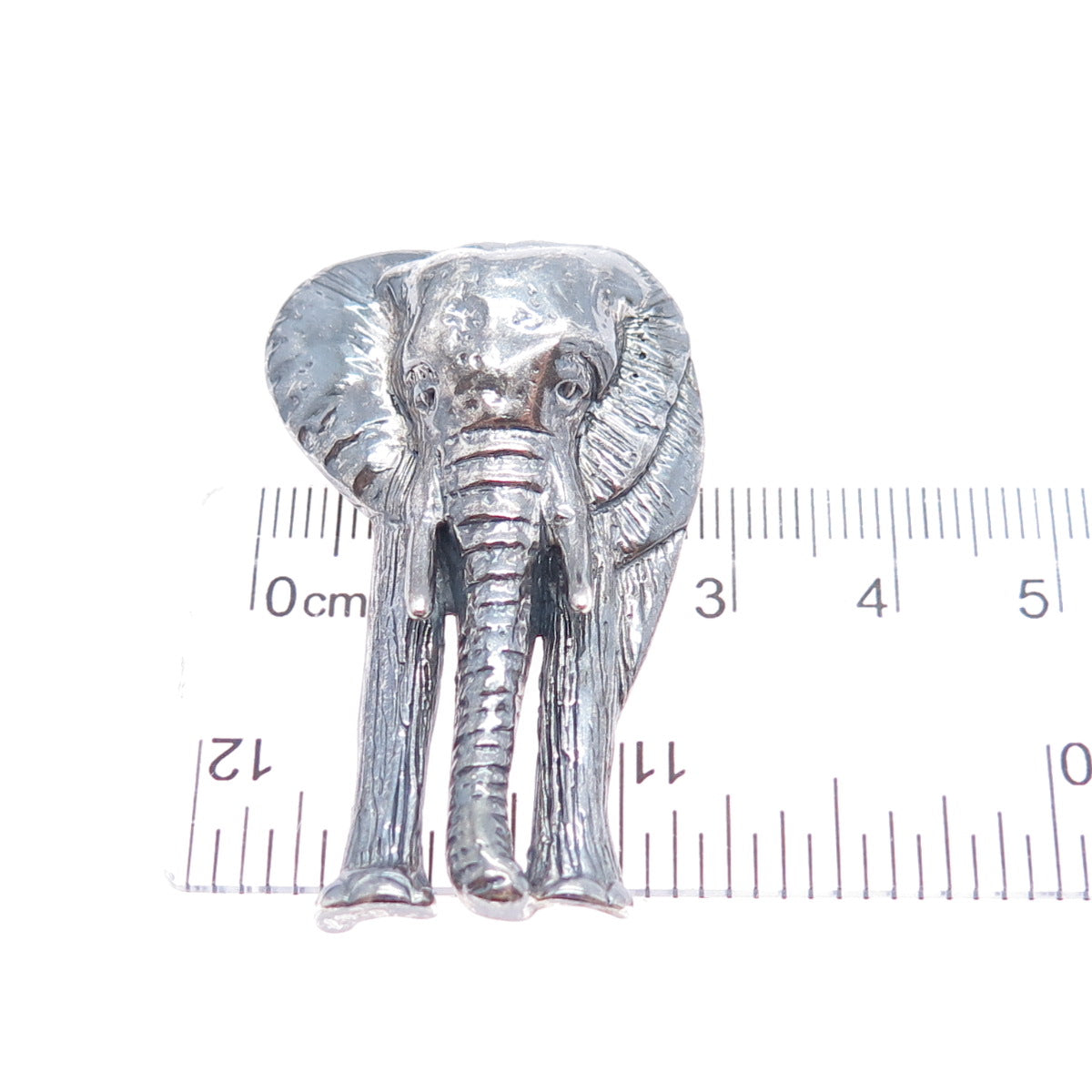 MORNING SUN 925 Sterling Silver Vintage Elephant Oxidized Pin Brooch
