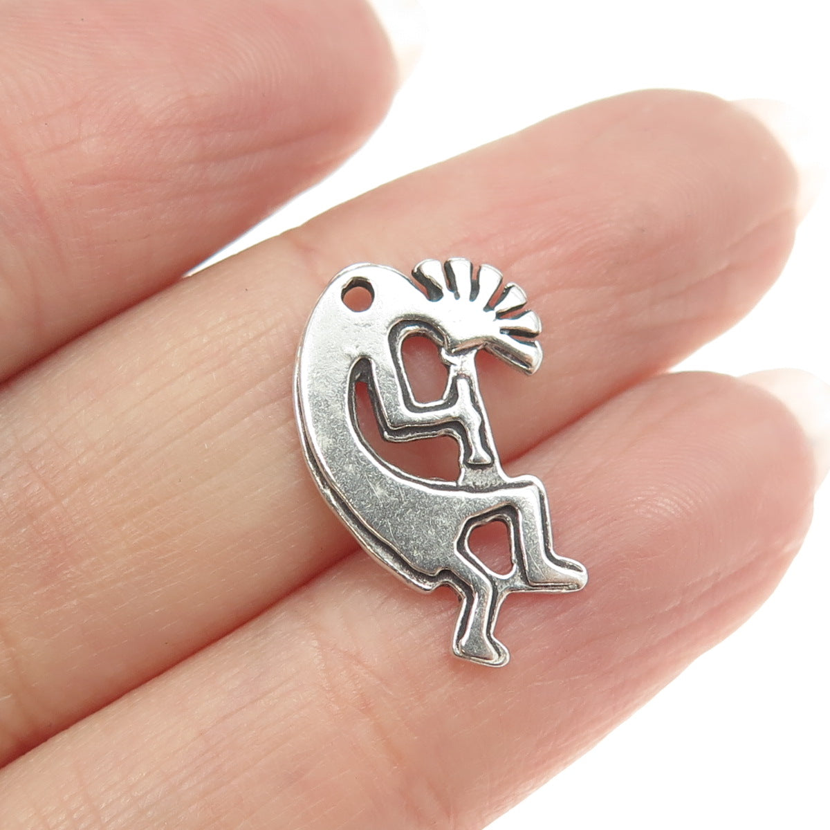 SUN WEST 925 Sterling Silver Vintage Southwestern Navajo Kokopelli Pendant